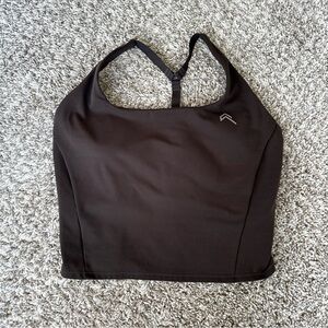 Oner Active Timeless Square Neck Mid Vest Crop Tank in Deep Taupe